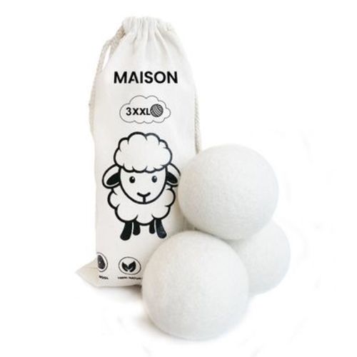 Maison Products XXL Wool Dryer Balls 3 Pack - Largest Size Balls Available
