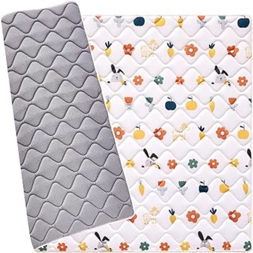 Odorless Premium 50" x 50" Foam Play Mat, Thick One-Piece Crawling Mat, Non-Slip Cushioned Playmat for Infants, Babies, Toddlers - Machine Washable