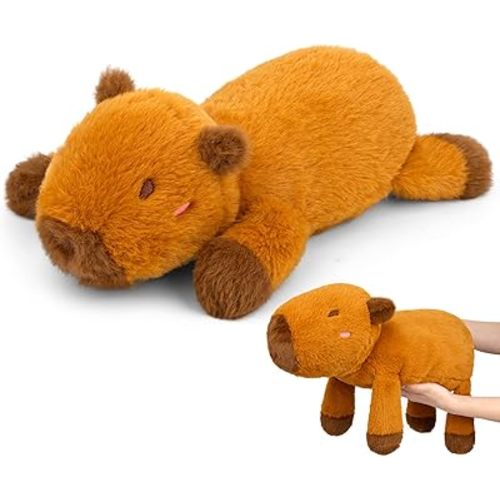 Weighted Capybara Stuffed Animal,21in 1.9lb Weighted Stuffed Animals Soft Capybara Plush Pillow for Kids, Cute Huggable Cartoon Plush Gifts for Kids, Boys and Girls