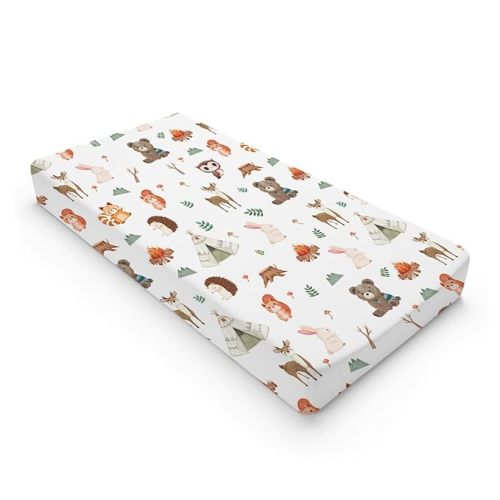Amazon.com: Camping Woodland Animals Changing Pad Cover Cute Bear Raccoon Squirrel Deer Rabbit Hedgehog Owl Change Table Cover for Boys Girls Soft Stretch Fitted Diaper Changing Mat Sheets 32''x16'' : Baby