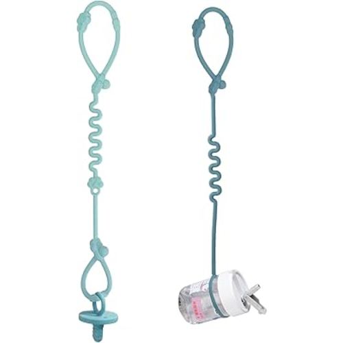Silicone Toy Straps for Baby Stroller - 2 Pack Adjustable Toy Safety Straps for Baby Toys - Sippy Cup Straps for Strollers, High Chair, Cribs, Car Seat, Bags - BPA Free, Multi Colors