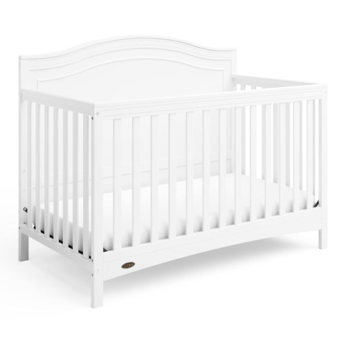 Graco Paris 4-in-1 Convertible Crib (White) – GREENGUARD Gold Certified, Converts to Toddler Bed and Daybed, Fits Standard Full-Size Crib Mattress, Adjustable Mattress Support Base