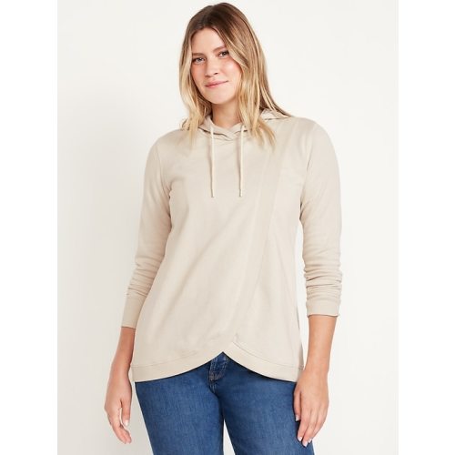 Maternity Cross-Front Nursing Pullover Hoodie