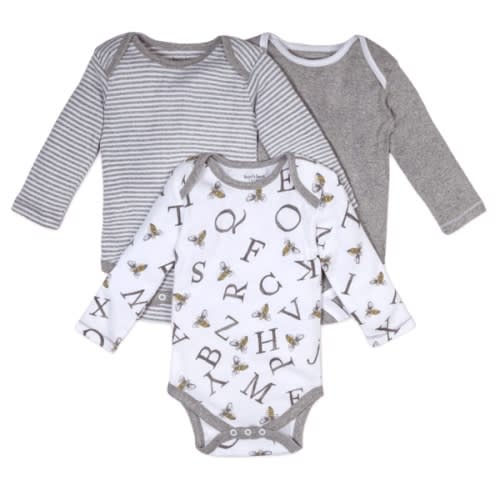 A-Bee-C Long Sleeve Organic Baby Bodysuits 3 Pack
