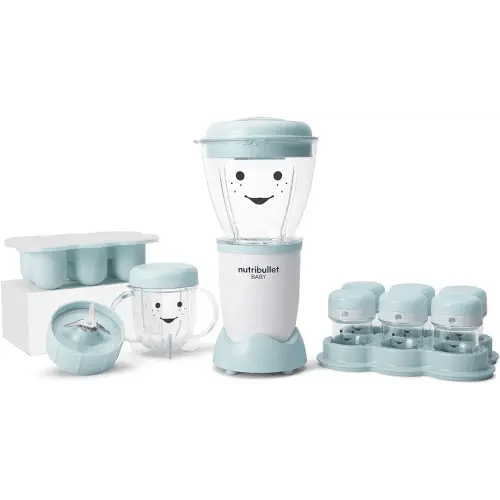 NutriBullet NBY-50100 Baby Complete Food-Making System, 32-Oz, White, Blue, Clear