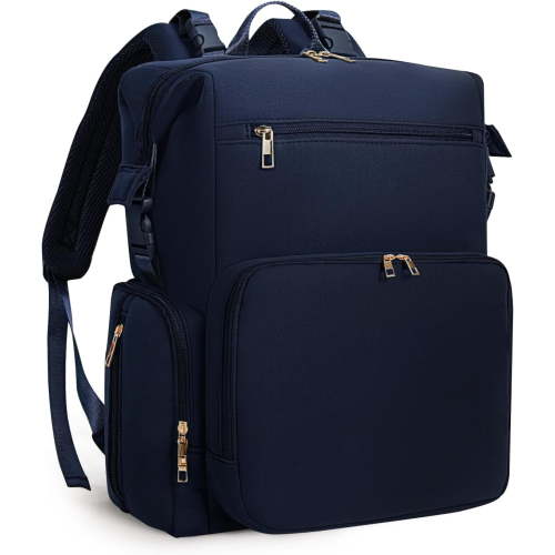 Neoprene Diaper Bag Backpack with Insulated Pockets, Large Newborn Baby Maternity Bags Travel Tote with Changing Pad (Dark Blue)