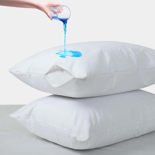 Waterproof Pillow Protectors with Zipper King Size 2-Pack Protective Pillow Covers