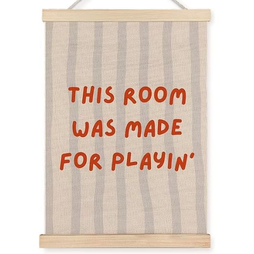 Ebukesh Retro Kids Playroom Poster Wall Art Framed 12x16 Inch, Kids Nursery Decor, This Room was Made for Playin' Canvas Prints Wall Decor for Playroom Toddlers Kid Room Nursery
