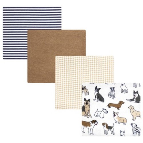 Hudson Baby Infant Boy Cotton Poly Flannel Receiving Blankets, Handsome Dogs, One Size