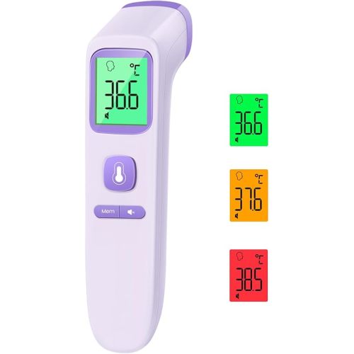 Infrared Thermometer for Adults and Kids, Digital Baby Thermometer with Fever Alarm & Mute Mode, Fast Accurate Result, Easy to Use for All Ages - Purple