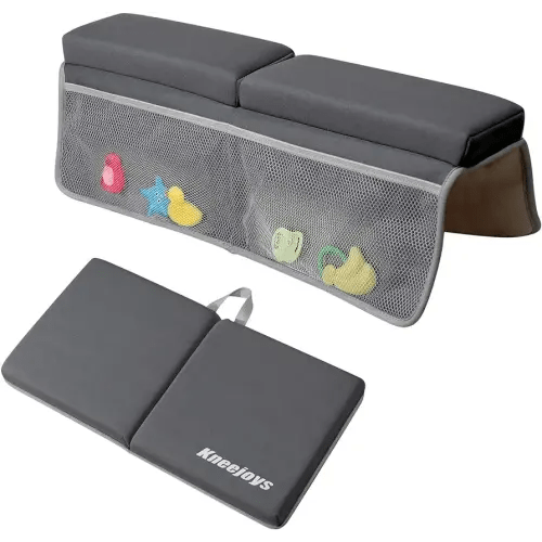 Kneejoys Bath Kneeler and Elbow Rest Pad,Bath Kneeler,Baby Bath Mat,Kneeling Pad,Bath Toy Organizer for Tub,Kneeling Pad for Bathing Baby,Relieve Your Knees and Elbows,Quick Dry,Non-Slip