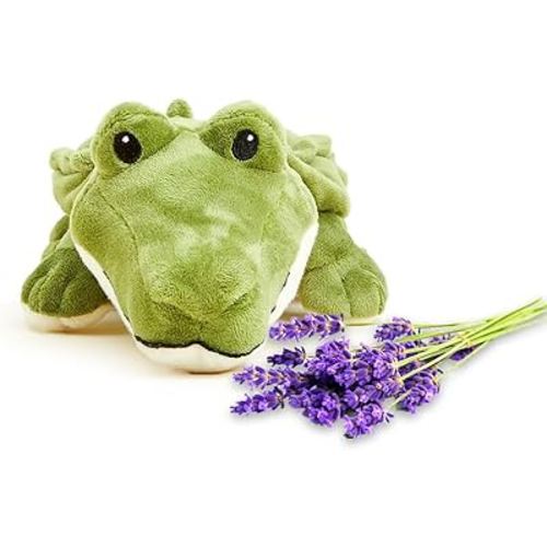 warmies Junior Alligator Heatable and Coolable Weighted Stuffed Animal Plush - Comforting Lavender Aromatherapy Animal Toys - Relaxing Weighted Stuffed Animals for Anxiety