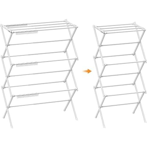 Foldable Drying Rack Clothing,Clothes Drying Rack Folding Indoor and Outdoor Rack,Laundry Drying Rack Collapsible,-40.5" x 29.1" x 14.1",White