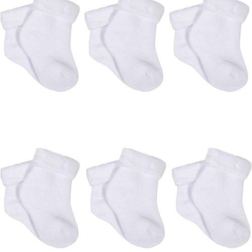 6-Pack White Terry Socks