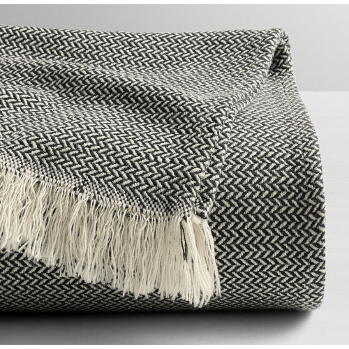 Washed Herringbone Cotton Stroller Blanket | RH Baby & Child
