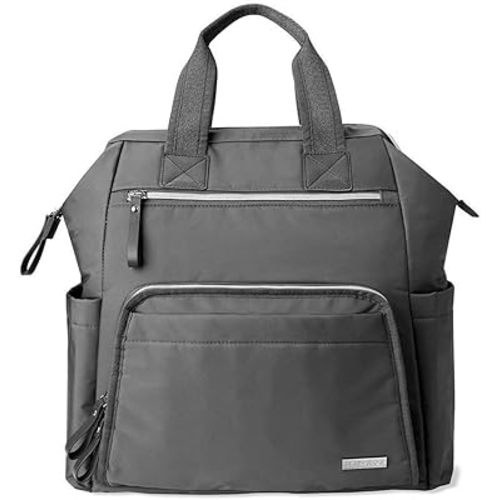 Skip Hop Diaper Bag Backpack: Mainframe Large Capacity Wide Open Structure with Changing Pad & Stroller Attachement, Charcoal