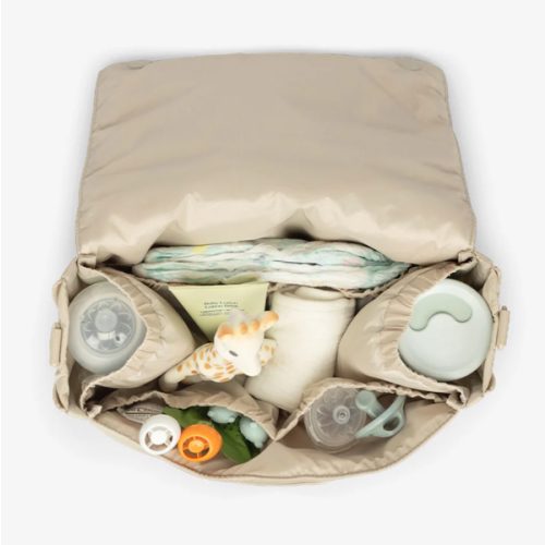 Calpak crossbody/clip on stroller baby essentials- oatmeal