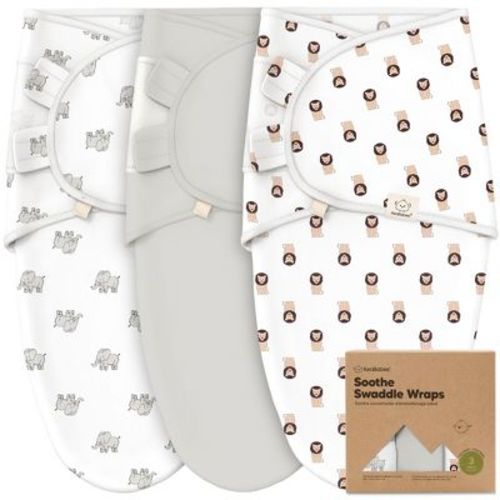 3pk Soothe Baby Swaddle 0-6 Months, Organic Baby Swaddle Sleep Sacks, Newborn, Infant Swaddle Sack (The Wild 2)