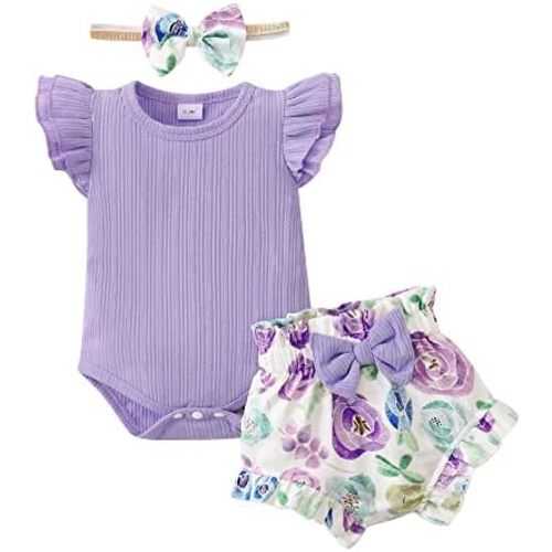 SUNNY PIGGY Baby Girl Clothes Infant Girl Outfit Newborn Girl Romper Summer Baby Girls’Clothing Short Set