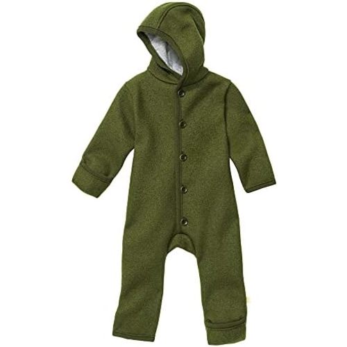 Baby Merino Wool Snowsuit, Organic Boiled Hooded Romper