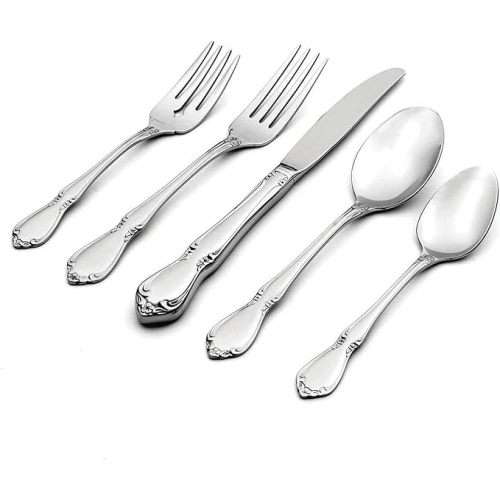 Oneida Silverware Set, Chateau 3-Piece Child Flatware Set, Service For 1, 18/10 Stainless Steel, Dishwasher Safe, Child Fork Spoon and Knife, Length: 5.2 to 6.8-Inch, Kids Silverware (Silver, 3 Piece)
