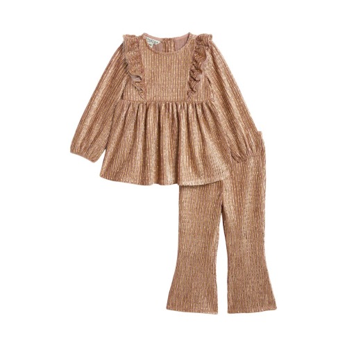 Sally Foil Pleated Top & Flare Leggings Set, 6-9M