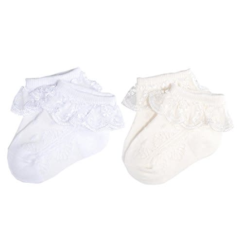 EPEIUS Baby-Girls Eyelet Frilly Lace Socks,Newborn/Infant/Toddler/Little Girls (Pack of 2/3/4/6)