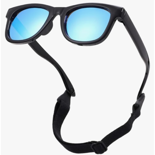 COASION Bendable Flexible Polarized Newborn Baby Sunglasses with Strap, Age 0-12 Months