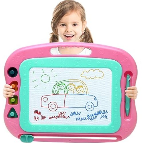 Magnetic Drawing Board Magna Kids Doodle Board,Toddler Toys for Girls Boys 3 4 5 6 7 Year Old,Large Etch A Gifts Sketch Board Colorful Magnet Erasable Pad