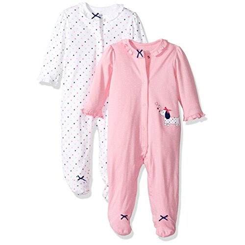 Little Me Baby Girls' 2 Pack Footies