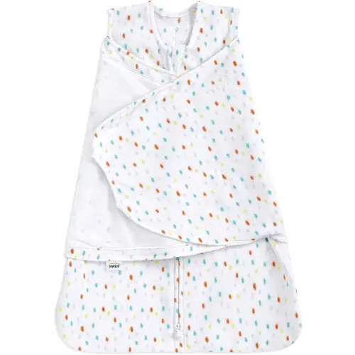 HALO Micro-Fleece Sleepsack Swaddle, 3-Way Adjustable Wearable Blanket, TOG 3.0, Confetti, Newborn, 0-3 Months