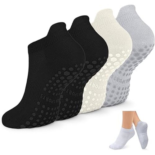 Non Slip Pilates Socks with Grips for Women, Yoga Socks For Pure Barre,Hospital, Athletic Socks
