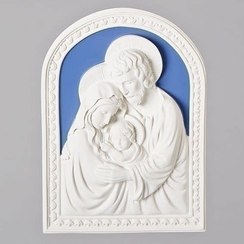 7.5" Holy Family Della Robbia Plaque | Resin - Holy Land Art Company, LLC