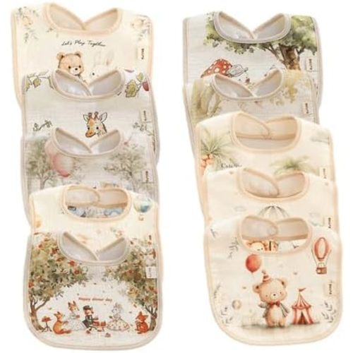 Muslin Baby Bibs (Beige)