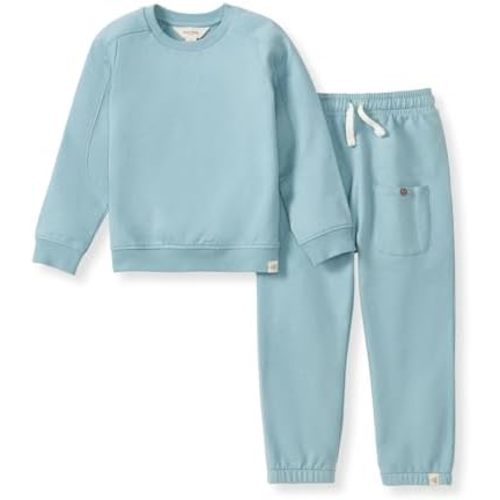 Burt's Bees Baby Baby Boys' Shirt and Pant Set, Top & Bottom Outfit Bundle