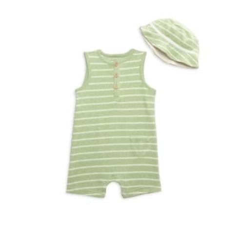 Baby Boy's 2-Piece Striped Hat & Romper Set