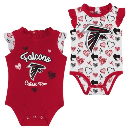 Atlanta Falcons Newborn & Infant Happy Hearts 2-Piece Bodysuit Set