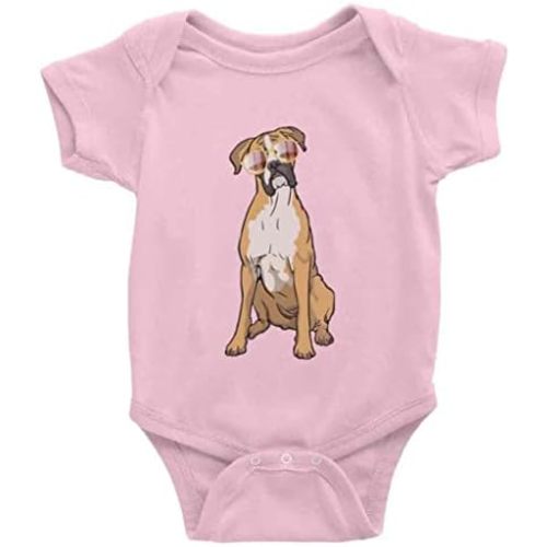 Boxer Dog Summer Clothes Newborn Short Sleeve Unisex Baby Bodysuits