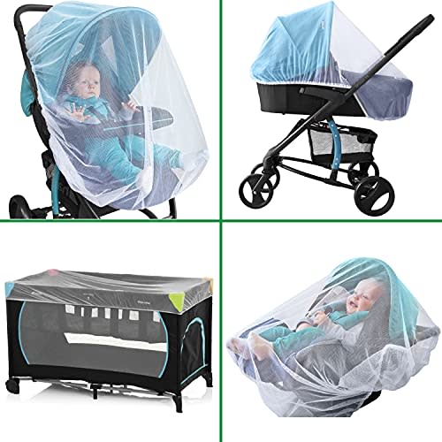 Baby Mosquito Net for Stroller, Car Seat & Bassinet Premium Infant Bug Netting for Jogger, Carrier & Pack N Play Toddler Canopy & Gift Packaging