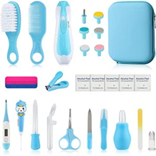 Baby Healthcare and Grooming Kit, Electric Safety Nail Trimmer Baby Nursery Set Newborn Nursery Health Care Set with Hair Brush Comb for Infant Toddlers Boys Girls Kids Baby Shower Gifts