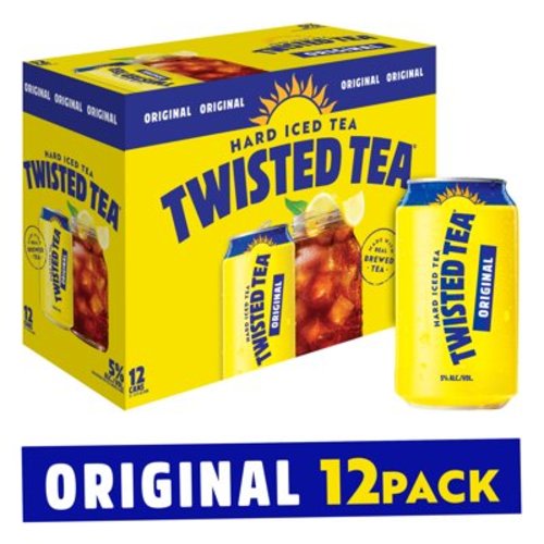 Twisted Tea Original Hard Iced Tea, 12 Pack, 12 fl oz Aluminum Cans, 5% ABV