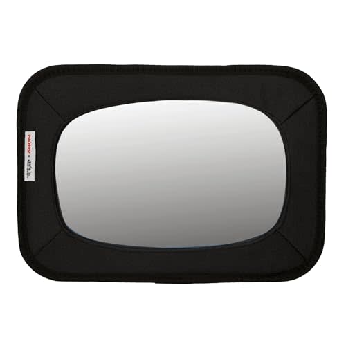 Nuby x Safe in the Seat Backseat Baby Mirror – Shatter-Resistant Car Mirror with Tether Anchor Strap– Secure Fit on Most Headrests for Safe Rear-Facing Baby Monitoring