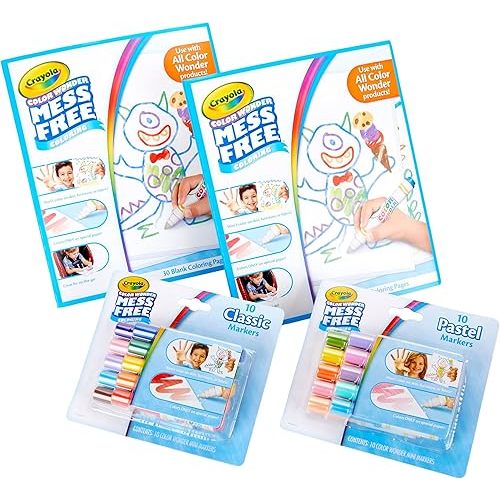 Crayola Color Wonder Mess Free Coloring Kit, 80pc, Toddler Toys, Gift for Boys and Girls