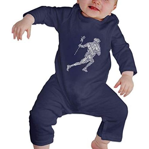 Lacrosse Silhouette Unisex Baby Footie Romper Long Sleeve Coverall Bodysuit