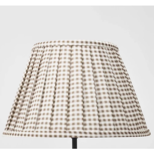 Gingham Pleated Lamp Shade Brown - Threshold™ designed with Studio McGee