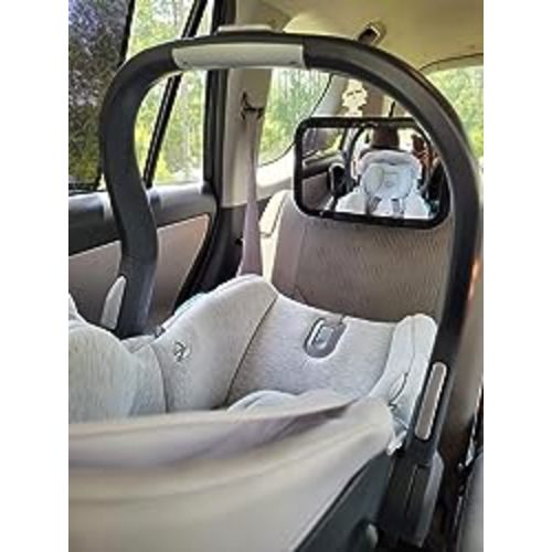 Shynerk Baby Car Mirror, Safety Car Seat Mirror for Rear Facing Infant with Wide Crystal Clear View, Shatterproof, Fully Assembled, Crash Tested and Certified - Black
