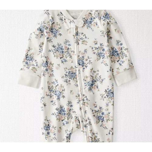 Organic Cotton Footed Pajamas (Floral - 3 months)