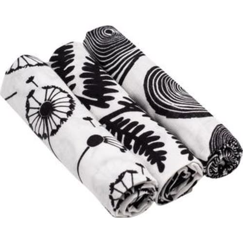 3-Pack Plant Sensory Organic Cotton Muslin Blankets