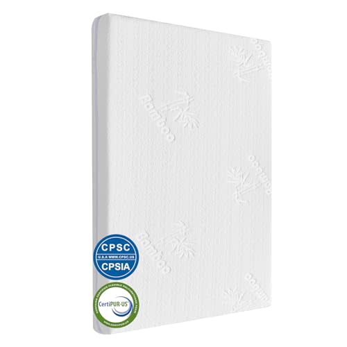 Bassinet mattress pad (33 * 19 * 1.5) Bamboo Fiber and Microfiber Cover, Dual Side Gel Memory Foam Mattress.for HARPPA/YADAQE Bassinet, Bellababy Evolur Stellar,Foalom/KoolerThings 3 in 1 Bassinet