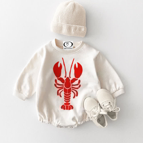 Baby Lobster Silhouette White Bodysuit